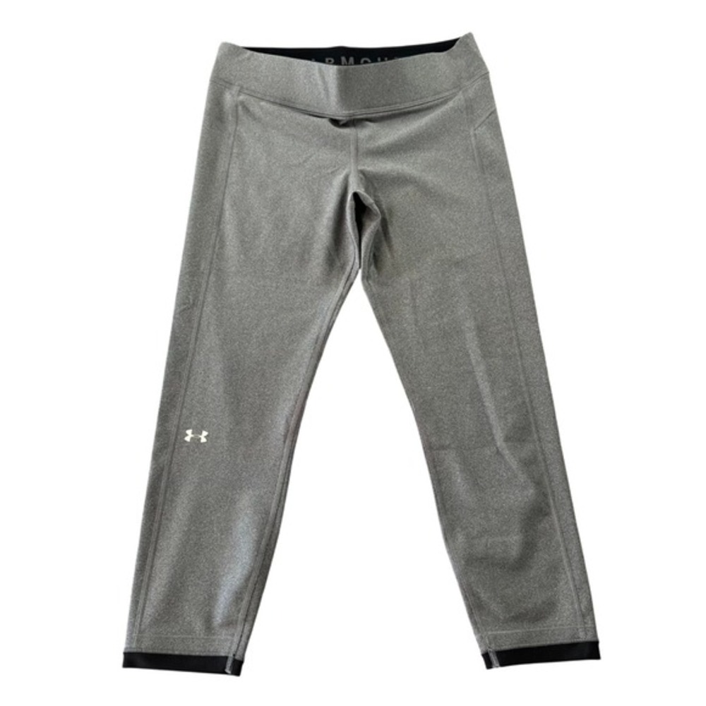 Under Armour HeatGear Compression Leggings Gray Heathered Training Large‎